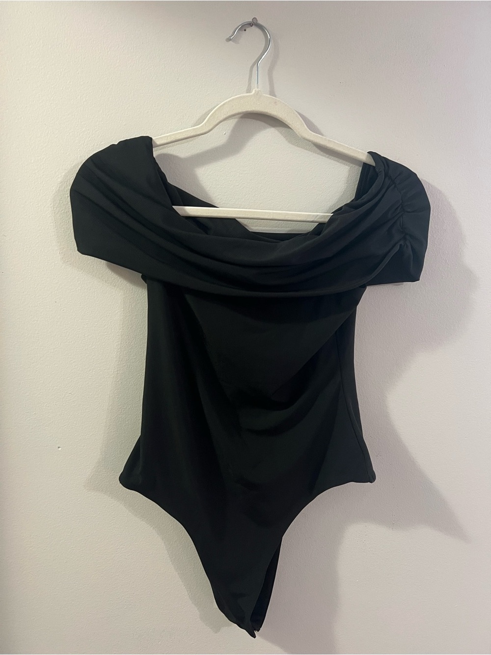 Black Off-Shoulder Women’s Black Bodysuit